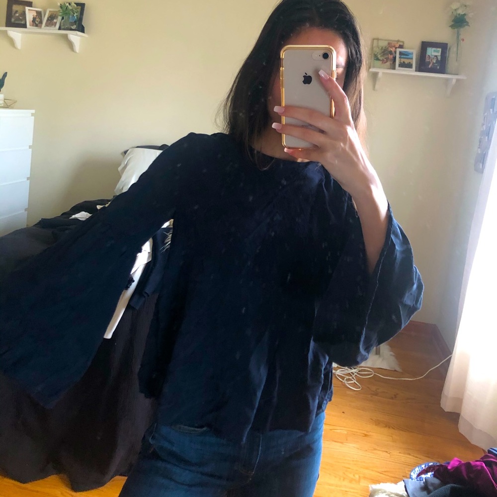 Navy topshop blouse